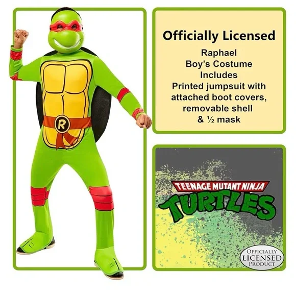Nickelodeon Teenage Mutant Ninja Turtles Rafael Costume Size Medium NWT - Picture 3 of 4